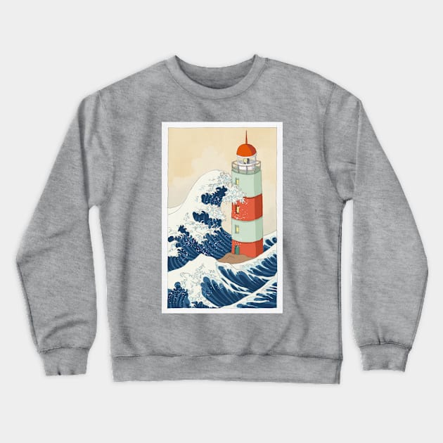 Big Wave vs. tower Crewneck Sweatshirt by LeahHa